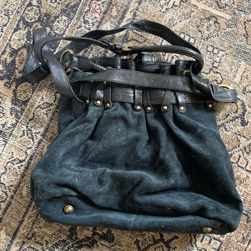 Anthropologie holding horses suede leather hobo purse